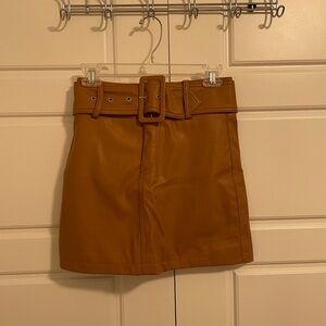 NWT Brown Leather Mini Skirt